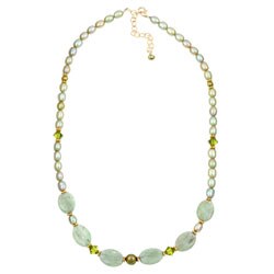 Charming Life 14k Goldfill Green Kyanite/ Pearl Necklace (4-7 mm)