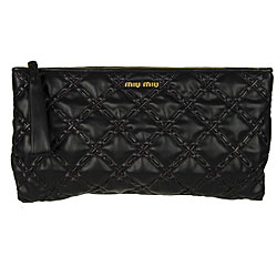 Miu Miu Quilted Wristlet Oversized Clutch