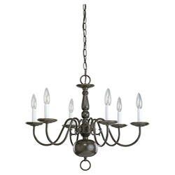 Traditional Heirloom Bronze 6-light Chandelier 