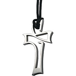Stainless Steel Abstract Cross Design Necklace