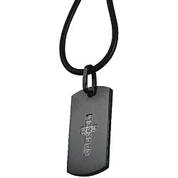 Stainless Steel Dog Tag with Cross Necklace
