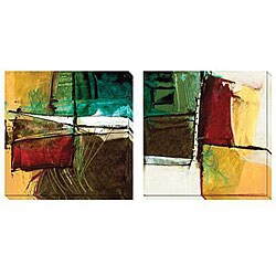 Barbara Zoern 'Foliage I & II' Oversized Two-piece Canvas Art Set
