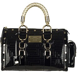 Versace Vernice Black Boston Bag