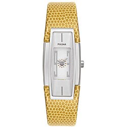 Pulsar Women's Beige Leather Strap Watch
