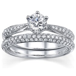 18k Gold 1ct TDW EGL-certified Diamond Bridal Set (H-I, SI1-SI2)