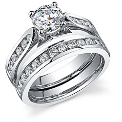 18k Gold 1 2/3ct TDW EGL-certified Diamond Bridal Set (H-I, SI1-SI3)