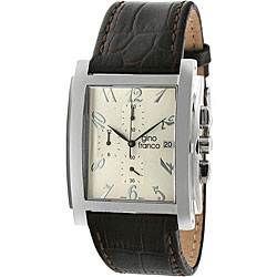 Gino Franco Men's Leather Strap Chronograph Watch