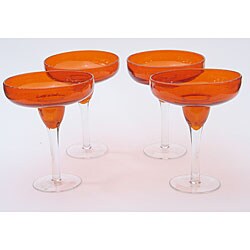 Certified International Orange Bubble 12-oz Margarita Glasses (Set of 8)