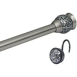 Mosaic Satin Nickel Rod and Hook Set