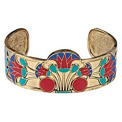 Pewter Cleopatra Lotus Bangle Bracelet