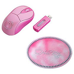 Hello Kitty Wireless Mouse and Computer Mouse Pad Combo