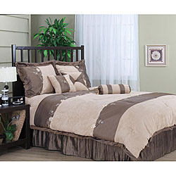 Clara 7-piece Microsuede/ Satin Comforter Set