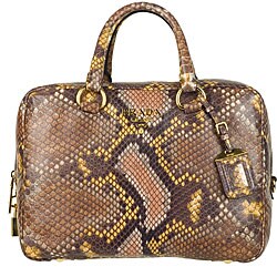 Prada Cervo Lux Print Bowler Bag