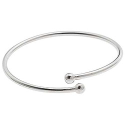 Set of Two Silver Flexible Bangle Bracelets