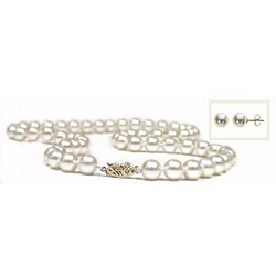 Akoya Cultured Pearl Necklace/ Earring Set (6.5-7 mm)