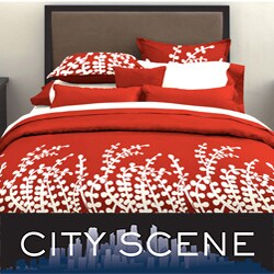 City Scene Branches Spice Red 3-piece Comforter Set