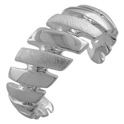 Sterling Silver Textured Cuff Bangle