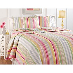 Sunny Stripe Multicolored 3-piece Quilt Set
