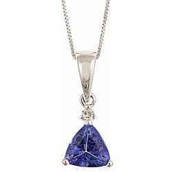 Dyach 14k White Gold Tanzanite and Diamond Necklace