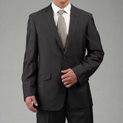 Kenneth Cole Reaction Men's Slim Fit Charcoal Stripe 2-button Suit