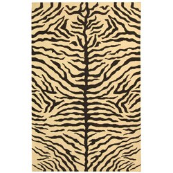 Indo Handmade Sumak Flatweave Zebra Print Rug (4' x 6')