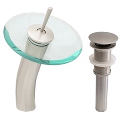 Geyser Bathroom Vanity Vessel Waterfall Faucet and Pop-up Drain