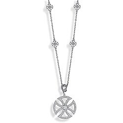 Maltese Cross Cubic Zirconia Encrusted Necklace