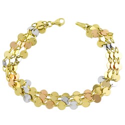 14k Tri-tone Gold Luna Contempo Bracelet