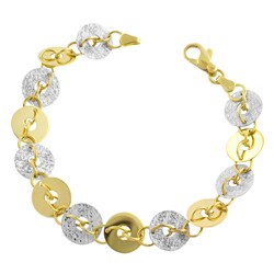 14k Two-tone Gold Sparkle Tarantella Bracelet