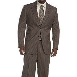 Ferrecci Men's 2-piece Pinstriped Grey 3-pocket Suit