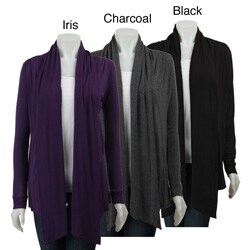 linQ Women's Flyaway Drape-front Cardigan