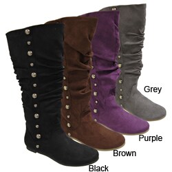 Misbehave by Adi Women's Studded Trim Slouchy Boots