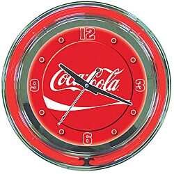 Red Coca Cola Double Ring Neon Clock