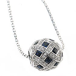 14k Gold Blue Sapphire/ 1/2ct TDW Diamond Necklace (H-I, I1)