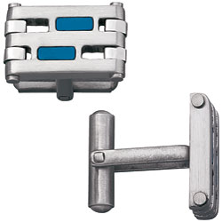 Men's Titanium and Stainless Steel Colibri Industry Cuff Links