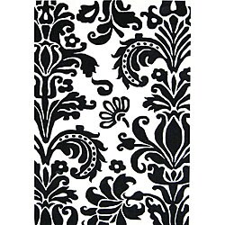 Hand-tufted Flordely Black Wool Rug (4 x 6)