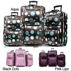 Lightweight Fashion Print 3-piece Expandable Luggage Set