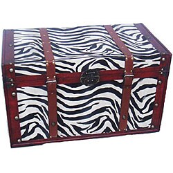 Phat Tommy Zebra Decorative Wooden Storage Trunk