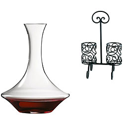 Spiegelau 2-bottle Blue-slate Wine Caddy and Authentis Decanter