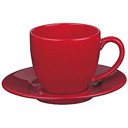 Waechtersbach Cherry Jumbo Cups with Saucers (Set of 2)