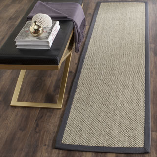 Hand-woven Resorts Natural/ Grey Fine Sisal Runner (2'6 x 8')