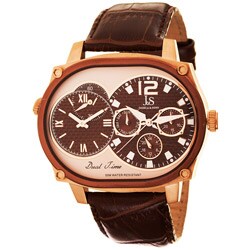 Joshua & Sons Men's Dual-time Multi-function Brown Watch