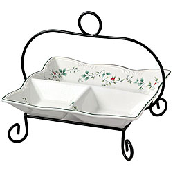 Pfaltzgraff Winterberry Divided Server and Rack Set