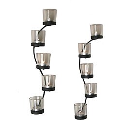 Curved Iron Candle Sconce Set