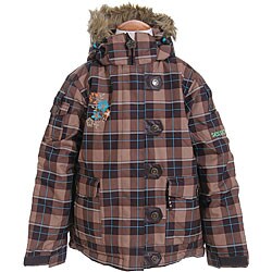 Sessions Bunny Kid's Brown Plaid Snowboard Jacket