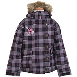 Sessions Bunny Kid's Purple Plaid Snowboard Jacket 