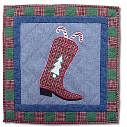 Western Santa Boot Throw Pillow with Fillers (Set of 2)