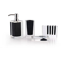 Tura 4-piece Black Bath Accessories Set
