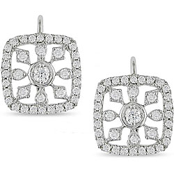14k Gold 3/4ct TDW Diamond Snowflake Earrings (H-I, I1)