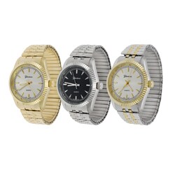 Geneva Platinum Men's Stretch Bracelet Watch
